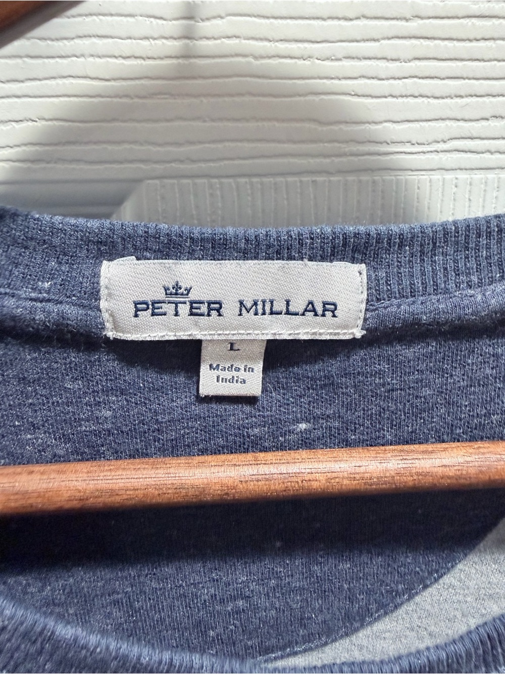 Peter Millar Navy Crewneck Sweatshirt – Men’s L Cotton Modal Blend - Picture 2 of 8